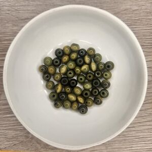 Cats Eye Round Bead Lot of 50 Cat's Eye Glass Fiber Optic Glass Bead